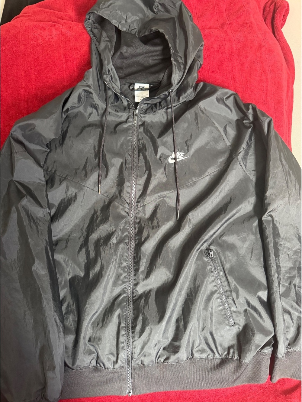 Nike Windrunner Black Hooded Windbreaker Jacket XXL